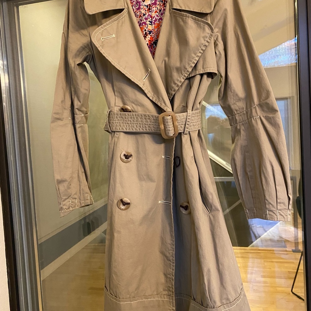Anthropologie trench coat Plenty by Tracy Reese w floral lining